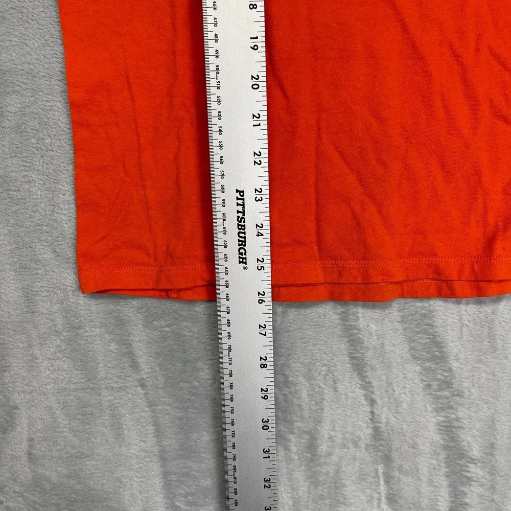 Nike Shirt Mens Small Orange Graphic Logo Athletic Cut Crew Neck‎ Pullover Tee
